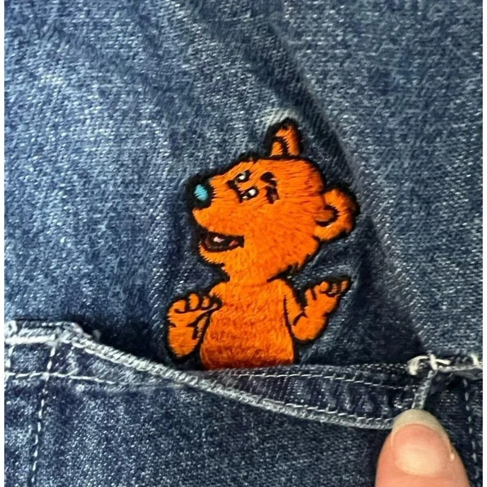Disney Bear In The Big Blue House Toddler Set‎ Denim Dress Jumper Overall Vtg